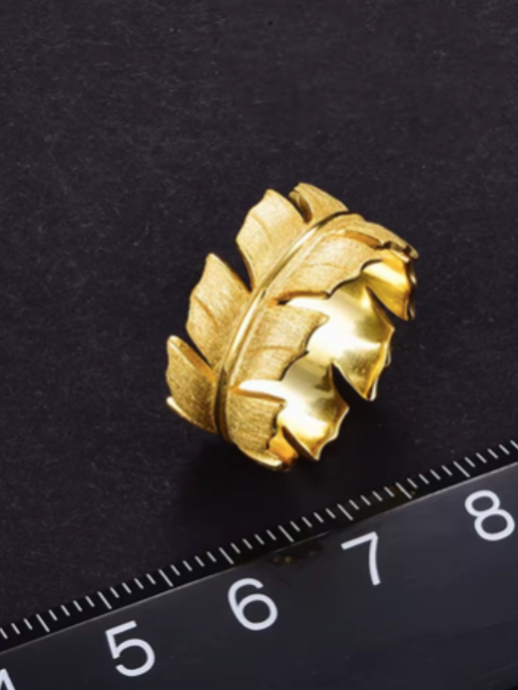 "Golden Plume" Feather Ring