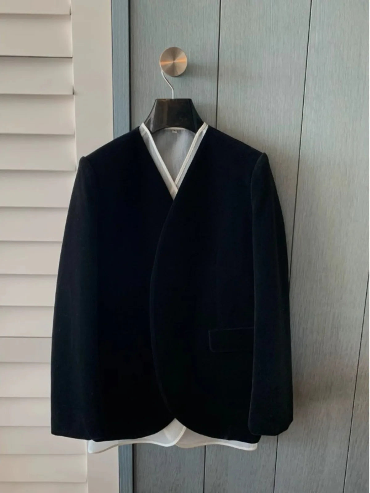 "Executive Edge" Contrast Lapel Blazer