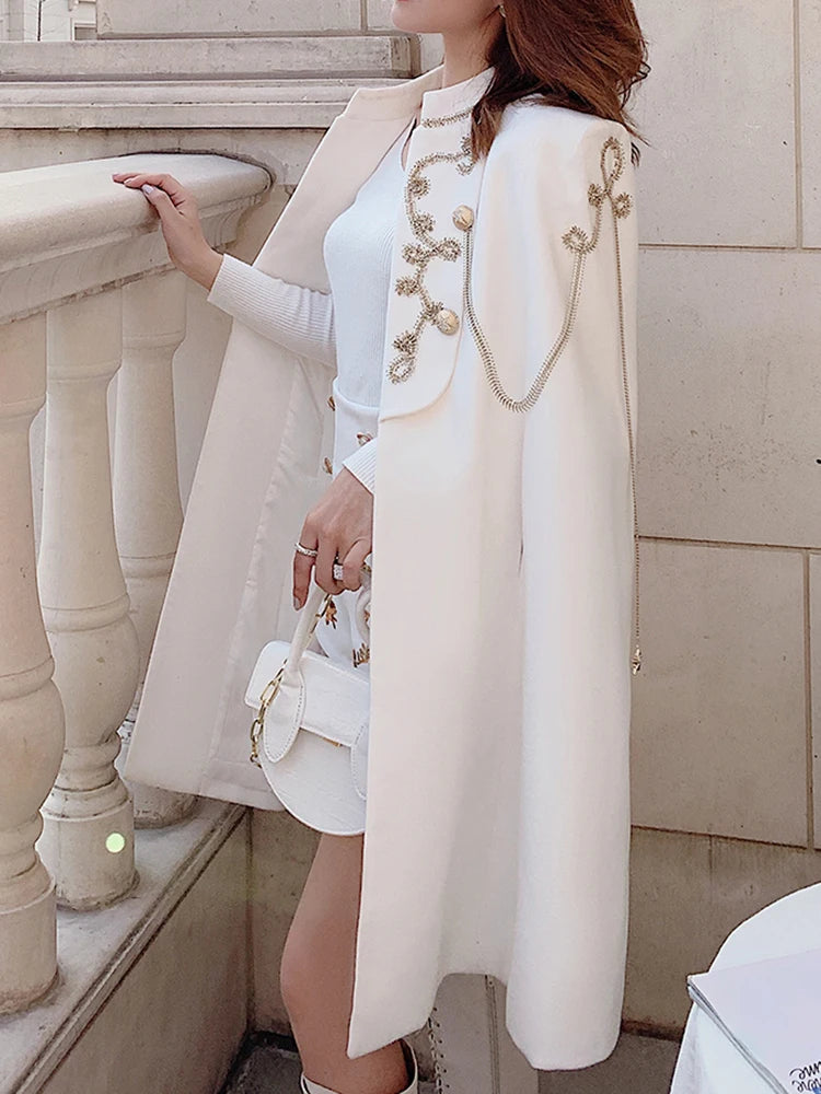 "Regal Radiance" Embellished Cape Blazer