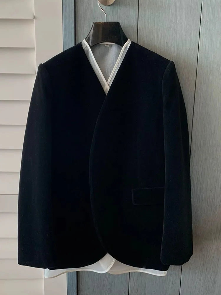 "Executive Edge" Contrast Lapel Blazer