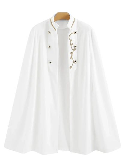 "Regal Radiance" Embellished Cape Blazer