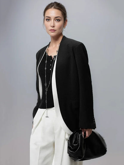 "Executive Edge" Contrast Lapel Blazer